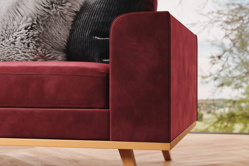 Copenhagen 4-sits Vänstervänd L-formad Divansoffa i Sammet - Lila - Möbler - Soffa - Divansoffor & schäslongsoffa