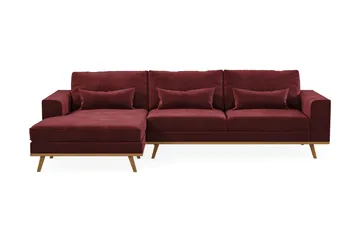 Copenhagen 4-sits Vänstervänd L-formad Divansoffa i Sammet
