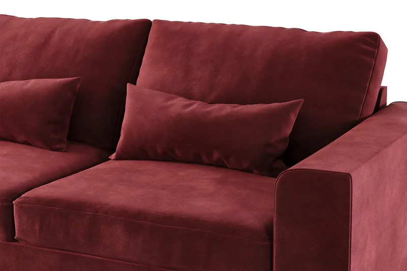 Copenhagen 4-sits Vänstervänd L-formad Divansoffa i Sammet - Lila - Möbler - Soffa - Divansoffor & schäslongsoffa