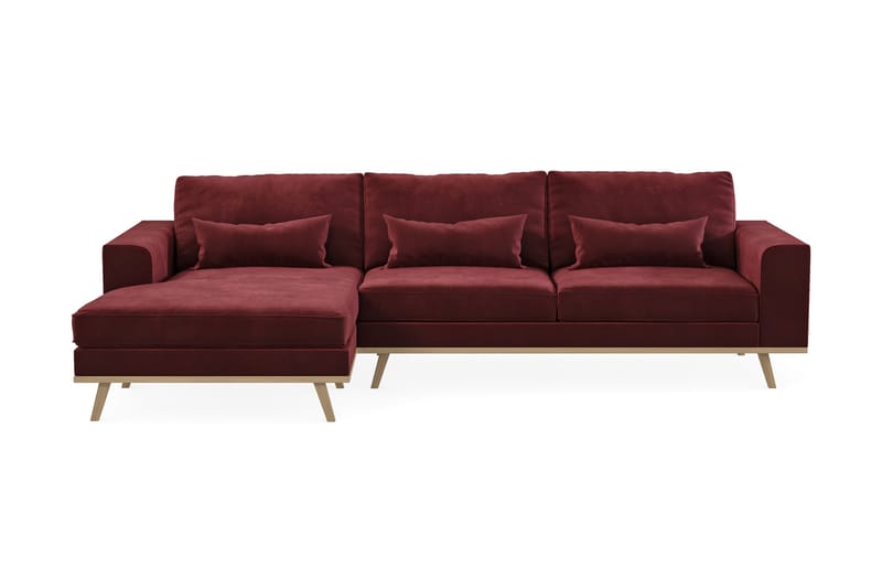 Copenhagen 4-sits Vänstervänd L-formad Divansoffa i Sammet - Lila - Möbler - Soffa - Divansoffor & schäslongsoffa