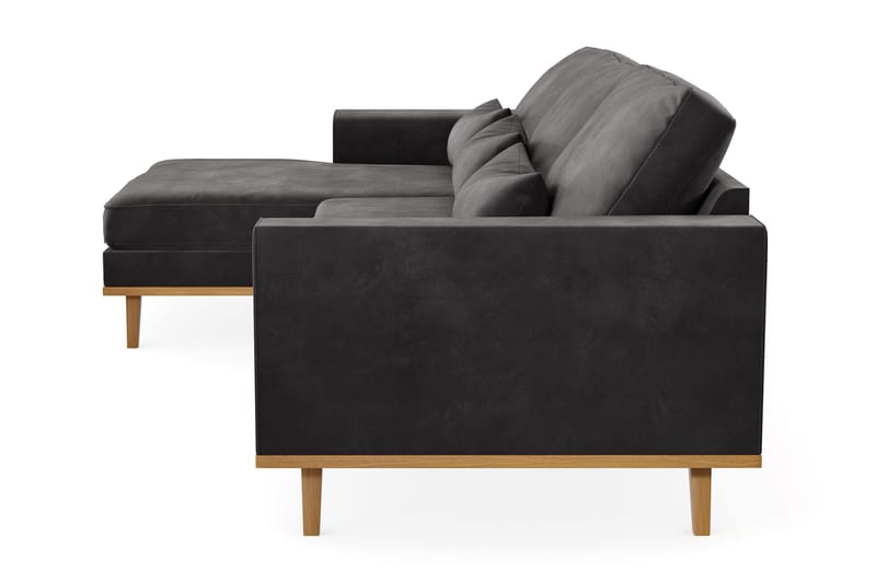Copenhagen 4-sits Vänstervänd L-formad Divansoffa i Sammet - Mörkgrå - Möbler - Soffa - Divansoffor & schäslongsoffa
