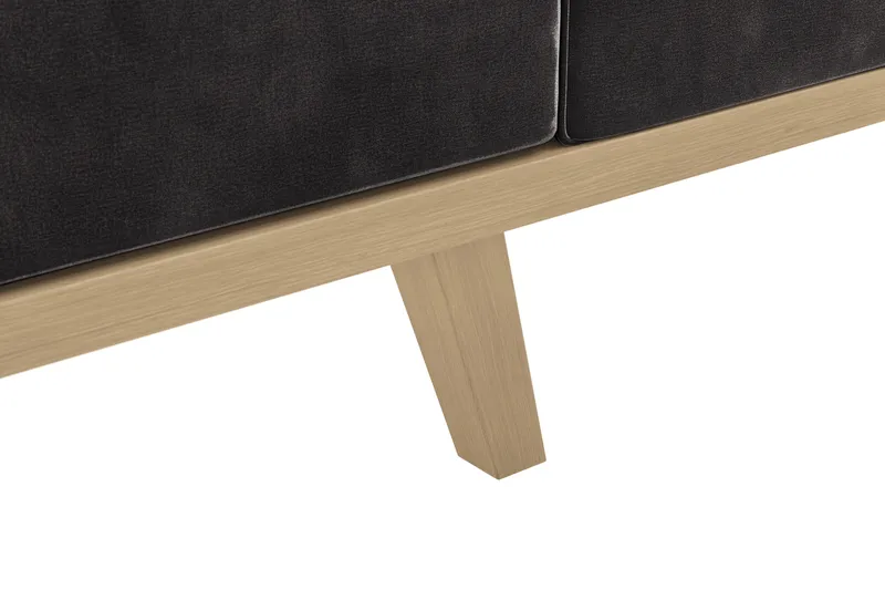 Copenhagen 4-sits Vänstervänd L-formad Divansoffa i Sammet - Mörkgrå - Möbler - Soffa - Divansoffor & schäslongsoffa