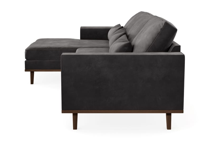 Copenhagen 4-sits Vänstervänd L-formad Divansoffa i Sammet - Mörkgrå - Möbler - Soffa - Divansoffor & schäslongsoffa