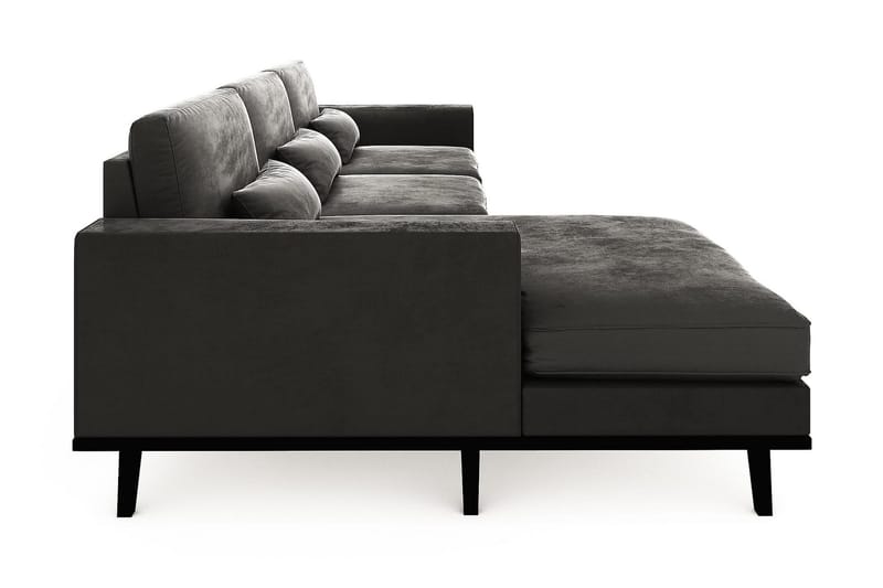 Copenhagen 4-sits Vänstervänd L-formad Divansoffa i Sammet - Mörkgrå - Möbler - Soffa - Divansoffor & schäslongsoffa