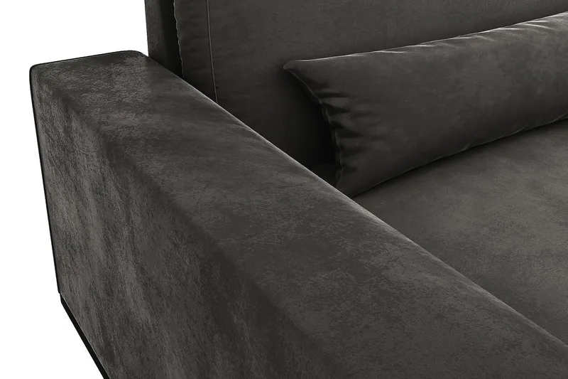 Copenhagen 4-sits Vänstervänd L-formad Divansoffa i Sammet - Mörkgrå - Möbler - Soffa - Divansoffor & schäslongsoffa
