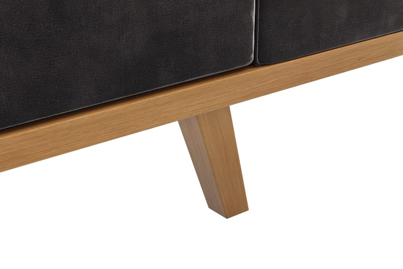 Copenhagen 4-sits Vänstervänd L-formad Divansoffa i Sammet - Mörkgrå - Möbler - Soffa - Divansoffor & schäslongsoffa