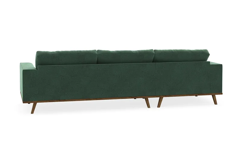 Copenhagen 4-sits Vänstervänd L-formad Divansoffa i Sammet - Mörkgrön - Möbler - Soffa - Divansoffor & schäslongsoffa