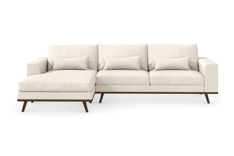 Copenhagen 4-sits Vänstervänd L-formad Divansoffa i Tyg - Beige - Möbler - Soffa - Divansoffor & schäslongsoffa