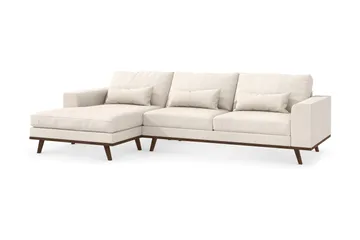 Copenhagen 4-sits Vänstervänd L-formad Divansoffa i Tyg - Beige - Möbler - Soffa - Divansoffor & schäslongsoffa