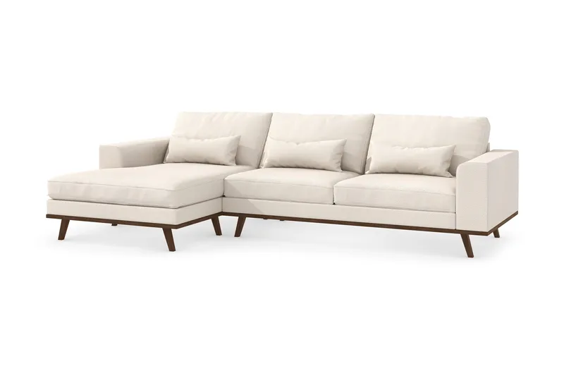 Copenhagen 4-sits Vänstervänd L-formad Divansoffa i Tyg - Beige - Möbler - Soffa - Divansoffor & schäslongsoffa
