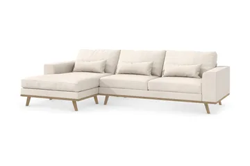 Copenhagen 4-sits Vänstervänd L-formad Divansoffa i Tyg - Beige - Möbler - Soffa - Divansoffor & schäslongsoffa