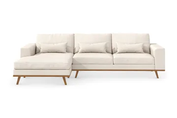 Copenhagen 4-sits Vänstervänd L-formad Divansoffa i Tyg - Beige - Möbler - Soffa - Divansoffor & schäslongsoffa