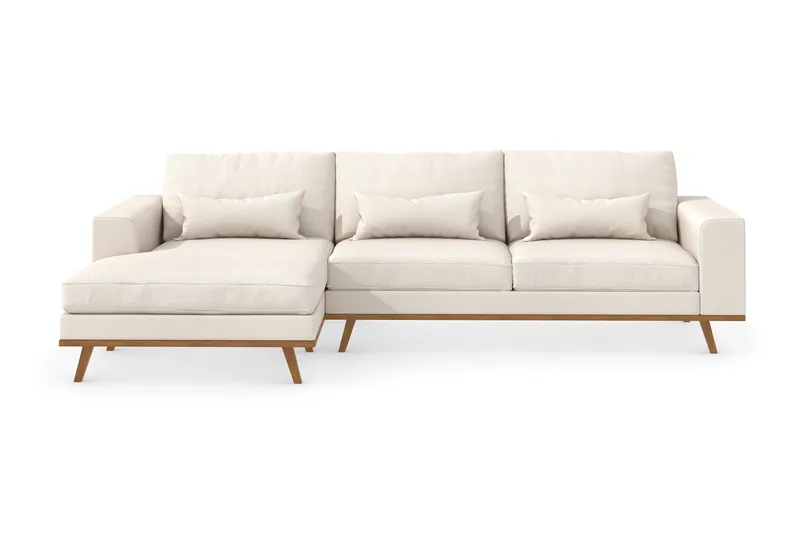 Copenhagen 4-sits Vänstervänd L-formad Divansoffa i Tyg - Beige - Möbler - Soffa - Divansoffor & schäslongsoffa