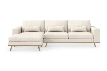 Copenhagen 4-sits Vänstervänd L-formad Divansoffa i Tyg - Beige - Möbler - Soffa - Divansoffor & schäslongsoffa
