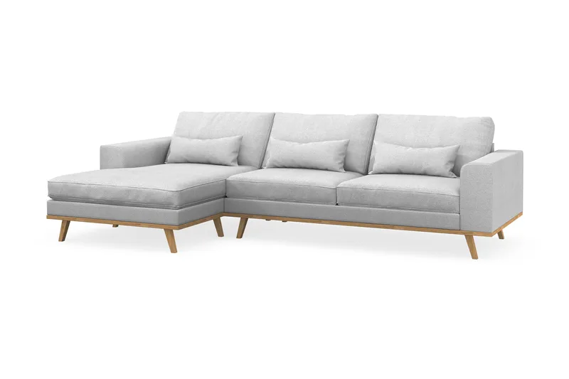 Copenhagen 4-sits Vänstervänd L-formad Divansoffa i Tyg - Ljusgrå - Möbler - Soffa - Divansoffor & schäslongsoffa