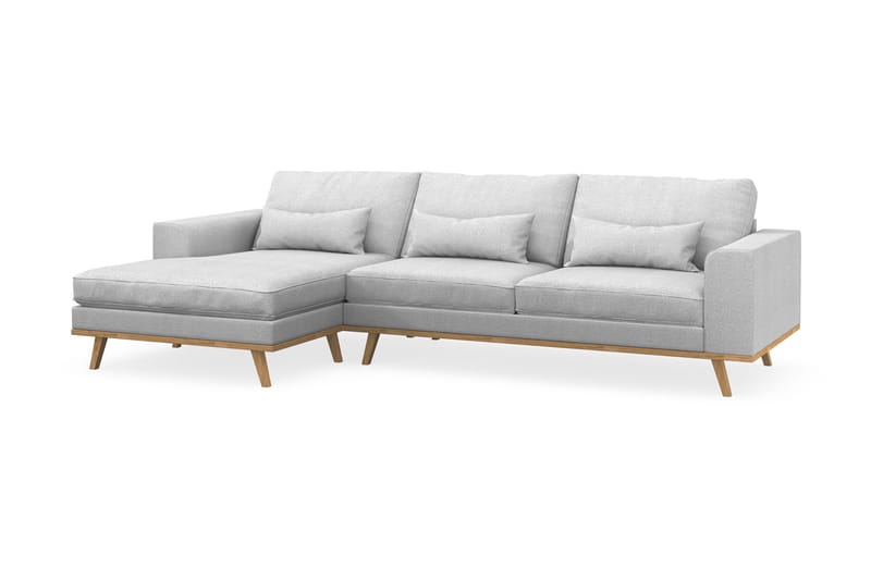 Copenhagen 4-sits Vänstervänd L-formad Divansoffa i Tyg - Ljusgrå - Möbler - Soffa - Divansoffor & schäslongsoffa