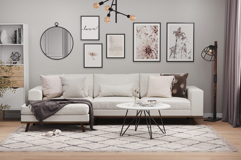 Copenhagen 4-sits Vänstervänd L-formad Divansoffa i Tyg - Ljusgrå - Möbler - Soffa - Divansoffor & schäslongsoffa