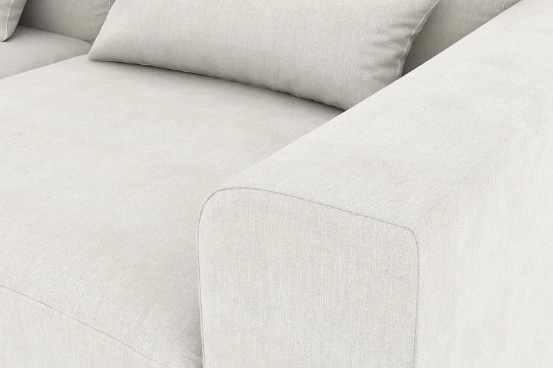 Copenhagen 4-sits Vänstervänd L-formad Divansoffa i Tyg - Ljusgrå - Möbler - Soffa - Divansoffor & schäslongsoffa