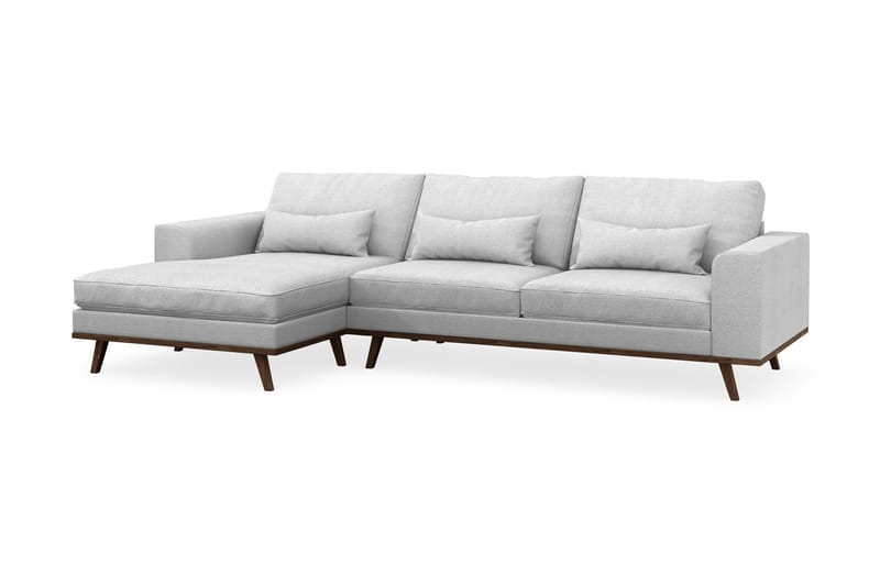 Copenhagen 4-sits Vänstervänd L-formad Divansoffa i Tyg - Ljusgrå - Möbler - Soffa - Divansoffor & schäslongsoffa