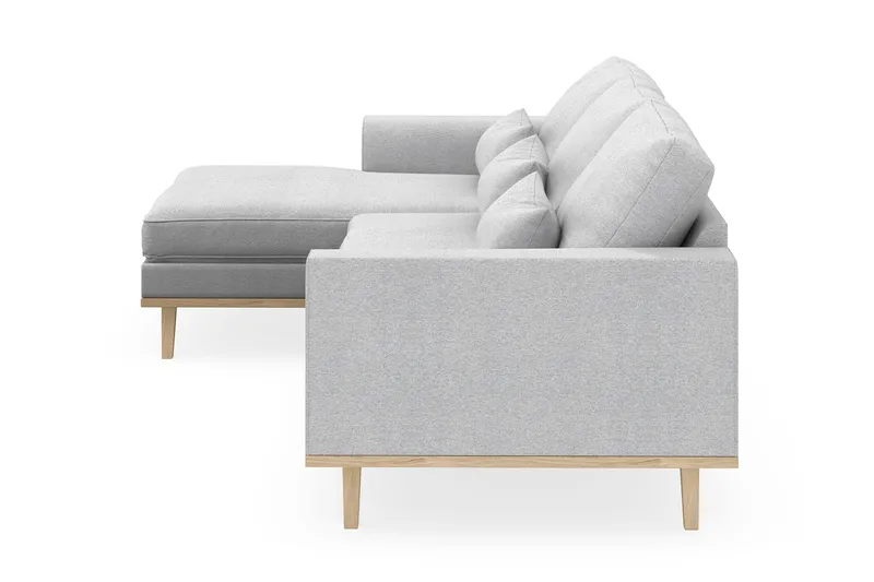 Copenhagen 4-sits Vänstervänd L-formad Divansoffa i Tyg - Ljusgrå - Möbler - Soffa - Divansoffor & schäslongsoffa