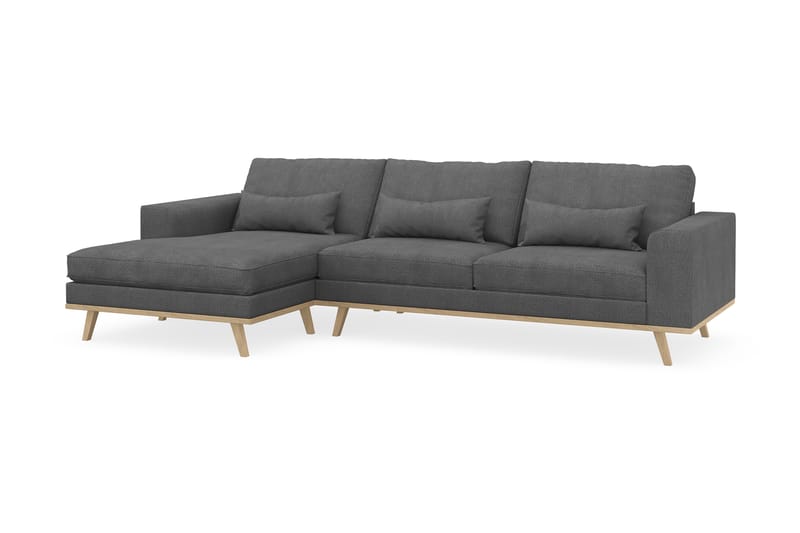 Copenhagen 4-sits Vänstervänd L-formad Divansoffa i Tyg - Mörkgrå - Möbler - Soffa - Divansoffor & schäslongsoffa