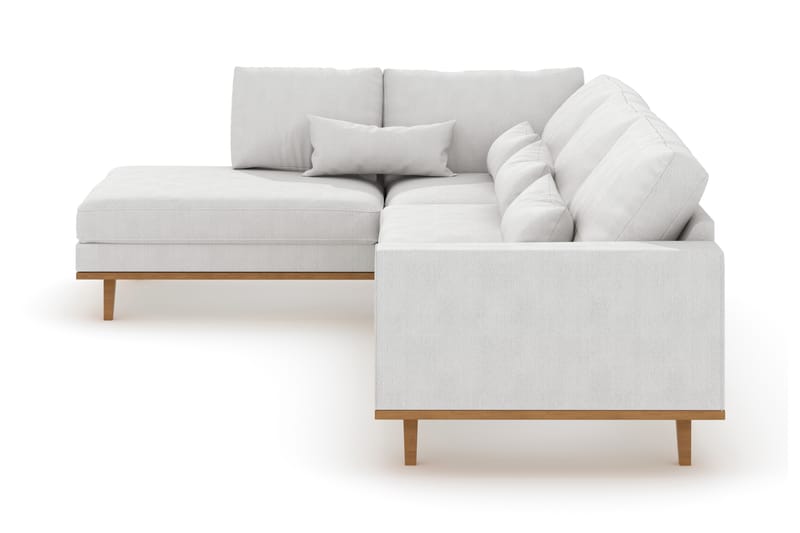 Copenhagen 4-sits Vänstervänd L-formad Divansoffa i Tyg - Vit - Möbler - Soffa - Divansoffor & schäslongsoffa