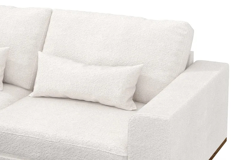 Copenhagen 4-sits Vänstervänd L-formad Schäslongsoffa i Bouclé - Vit - Möbler - Soffa - Divansoffor & schäslongsoffa