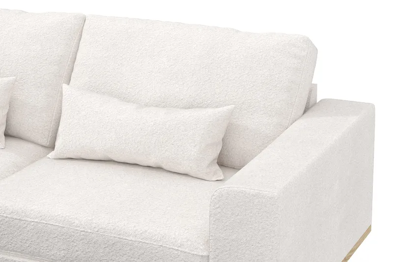 Copenhagen 4-sits Vänstervänd L-formad Schäslongsoffa i Bouclé - Vit - Möbler - Soffa - Divansoffor & schäslongsoffa