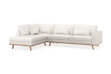 Copenhagen 4-sits Vänstervänd L-formad Schäslongsoffa i Bouclé - Vit - Möbler - Soffa - Divansoffor & schäslongsoffa