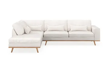 Copenhagen 4-sits Vänstervänd L-formad Schäslongsoffa i Bouclé - Vit - Möbler - Soffa - Divansoffor & schäslongsoffa