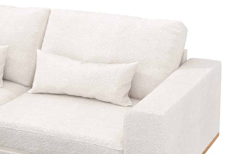 Copenhagen 4-sits Vänstervänd L-formad Schäslongsoffa i Bouclé - Vit - Möbler - Soffa - Divansoffor & schäslongsoffa