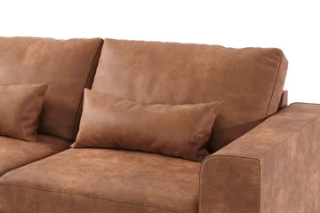 Copenhagen 4-sits Vänstervänd L-formad Schäslongsoffa i Konstläder - Brun - Möbler - Soffa - Divansoffor & schäslongsoffa