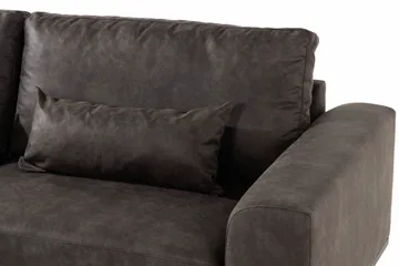 Copenhagen 4-sits Vänstervänd L-formad Schäslongsoffa i Konstläder - Mörkgrå - Möbler - Soffa - Divansoffor & schäslongsoffa