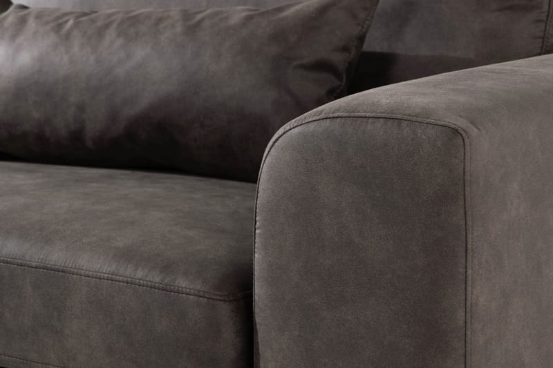 Copenhagen 4-sits Vänstervänd L-formad Schäslongsoffa i Konstläder - Mörkgrå - Möbler - Soffa - Divansoffor & schäslongsoffa