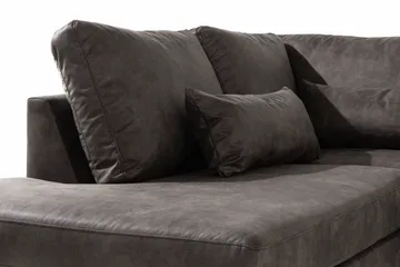 Copenhagen 4-sits Vänstervänd L-formad Schäslongsoffa i Konstläder - Mörkgrå - Möbler - Soffa - Divansoffor & schäslongsoffa