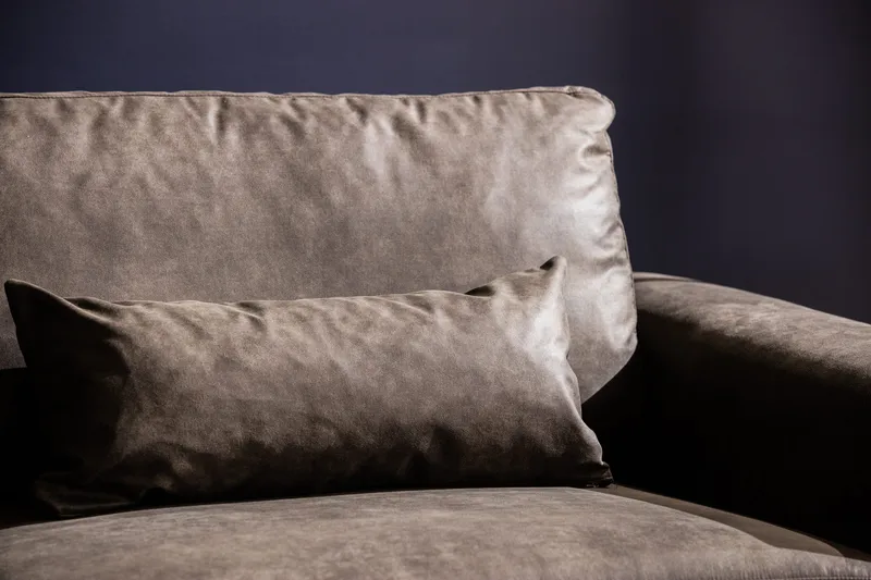 Copenhagen 4-sits Vänstervänd L-formad Schäslongsoffa i Konstläder - Mörkgrå - Möbler - Soffa - Divansoffor & schäslongsoffa