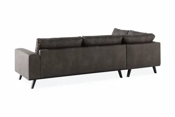 Copenhagen 4-sits Vänstervänd L-formad Schäslongsoffa i Konstläder - Mörkgrå - Möbler - Soffa - Divansoffor & schäslongsoffa