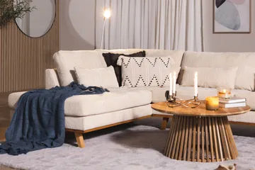 Copenhagen 4-sits Vänstervänd L-formad Schäslongsoffa i Manchester - Beige - Möbler - Soffa - Divansoffor & schäslongsoffa