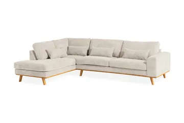 Copenhagen 4-sits Vänstervänd L-formad Schäslongsoffa i Manchester - Beige - Möbler - Soffa - Divansoffor & schäslongsoffa