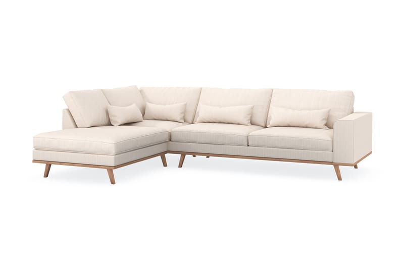 Copenhagen 4-sits Vänstervänd L-formad Schäslongsoffa i Manchester - Beige - Möbler - Soffa - Divansoffor & schäslongsoffa