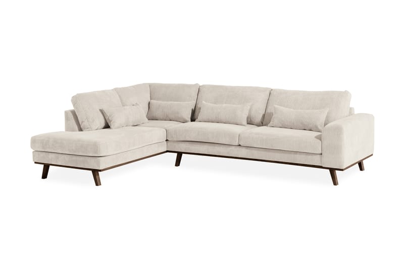 Copenhagen 4-sits Vänstervänd L-formad Schäslongsoffa i Manchester - Beige - Möbler - Soffa - Divansoffor & schäslongsoffa