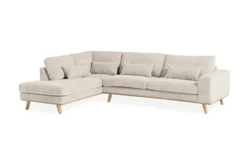 Copenhagen 4-sits Vänstervänd L-formad Schäslongsoffa i Manchester - Beige - Möbler - Soffa - Divansoffor & schäslongsoffa