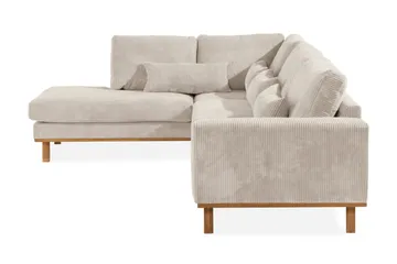 Copenhagen 4-sits Vänstervänd L-formad Schäslongsoffa i Manchester - Beige - Möbler - Soffa - Divansoffor & schäslongsoffa