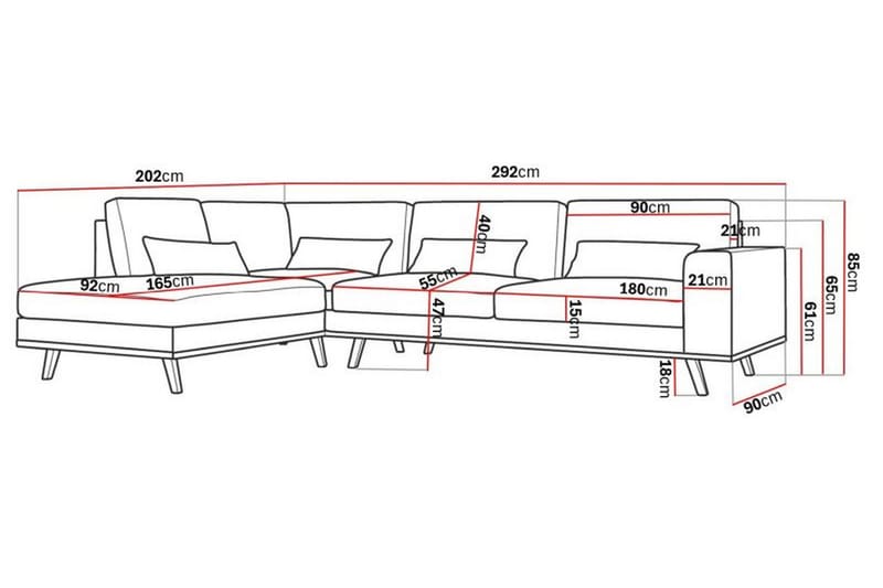 Copenhagen 4-sits Vänstervänd L-formad Schäslongsoffa i Manchester - Beige - Möbler - Soffa - Divansoffor & schäslongsoffa