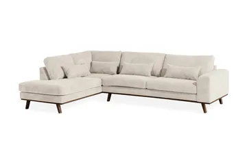 Copenhagen 4-sits Vänstervänd L-formad Schäslongsoffa i Manchester - Beige - Möbler - Soffa - Divansoffor & schäslongsoffa