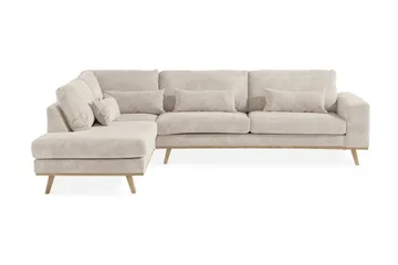 Copenhagen 4-sits Vänstervänd L-formad Schäslongsoffa i Manchester - Beige - Möbler - Soffa - Divansoffor & schäslongsoffa