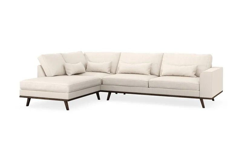 Copenhagen 4-sits Vänstervänd L-formad Schäslongsoffa i Manchester - Beige - Möbler - Soffa - Divansoffor & schäslongsoffa