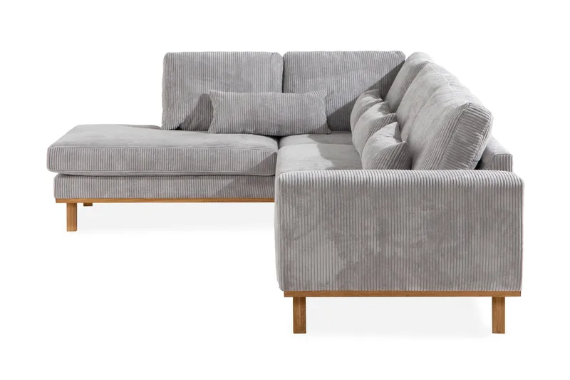 Copenhagen 4-sits Vänstervänd L-formad Schäslongsoffa i Manchester - Ljusgrå - Möbler - Soffa - Divansoffor & schäslongsoffa