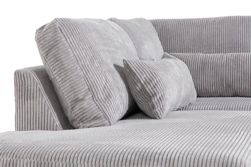 Copenhagen 4-sits Vänstervänd L-formad Schäslongsoffa i Manchester - Ljusgrå - Möbler - Soffa - Divansoffor & schäslongsoffa