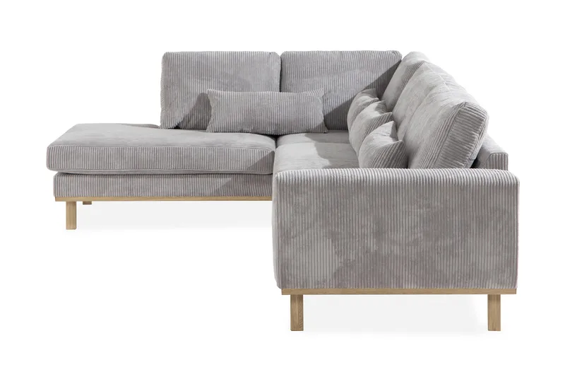 Copenhagen 4-sits Vänstervänd L-formad Schäslongsoffa i Manchester - Ljusgrå - Möbler - Soffa - Divansoffor & schäslongsoffa